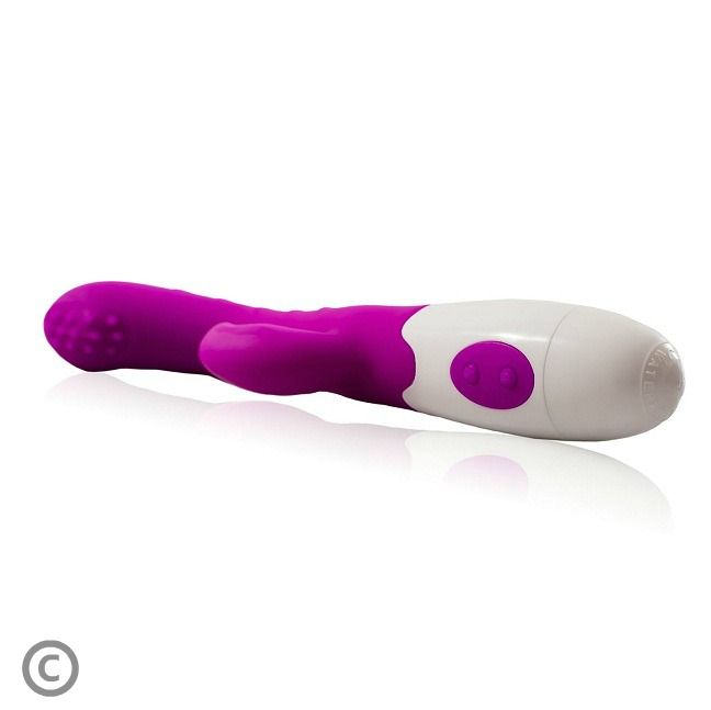 Elegant lila och vit vibrator för klitorisk och vaginal stimulering