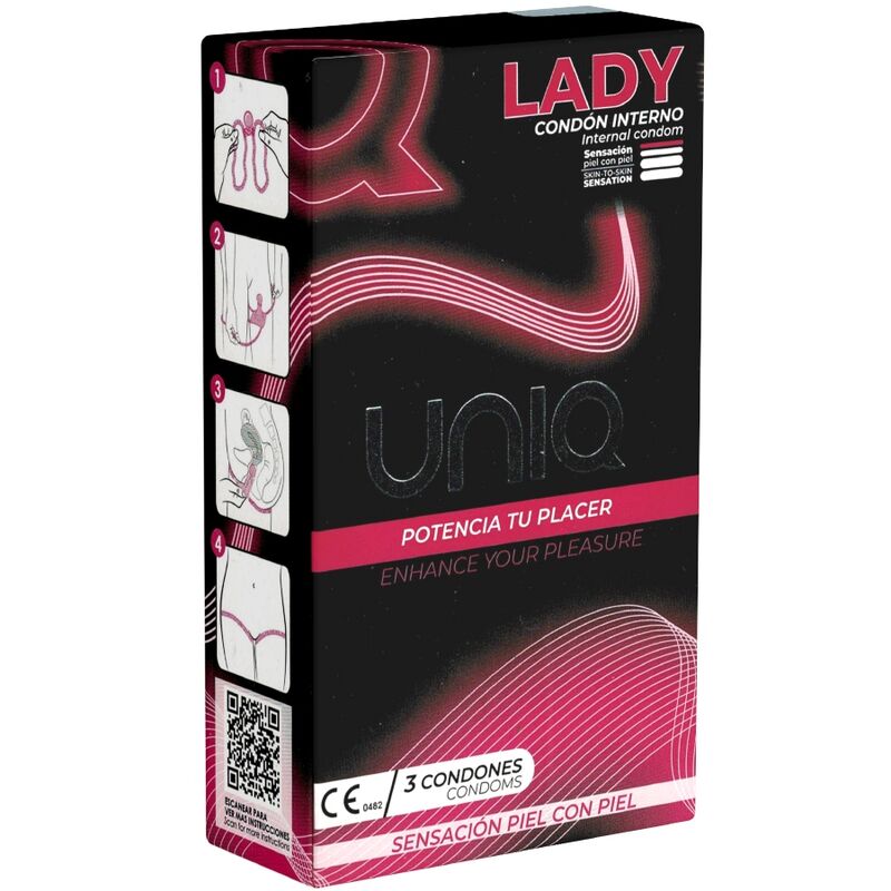 UNIQ Lady latexfria kvinnliga kondomer med strumpband