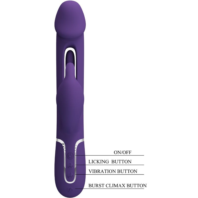 PRETTY LOVE Kampas Rabbit 3 i 1 vibrator med tunga i violett