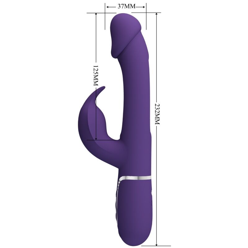 PRETTY LOVE Kampas Rabbit 3 i 1 vibrator med tunga i violett
