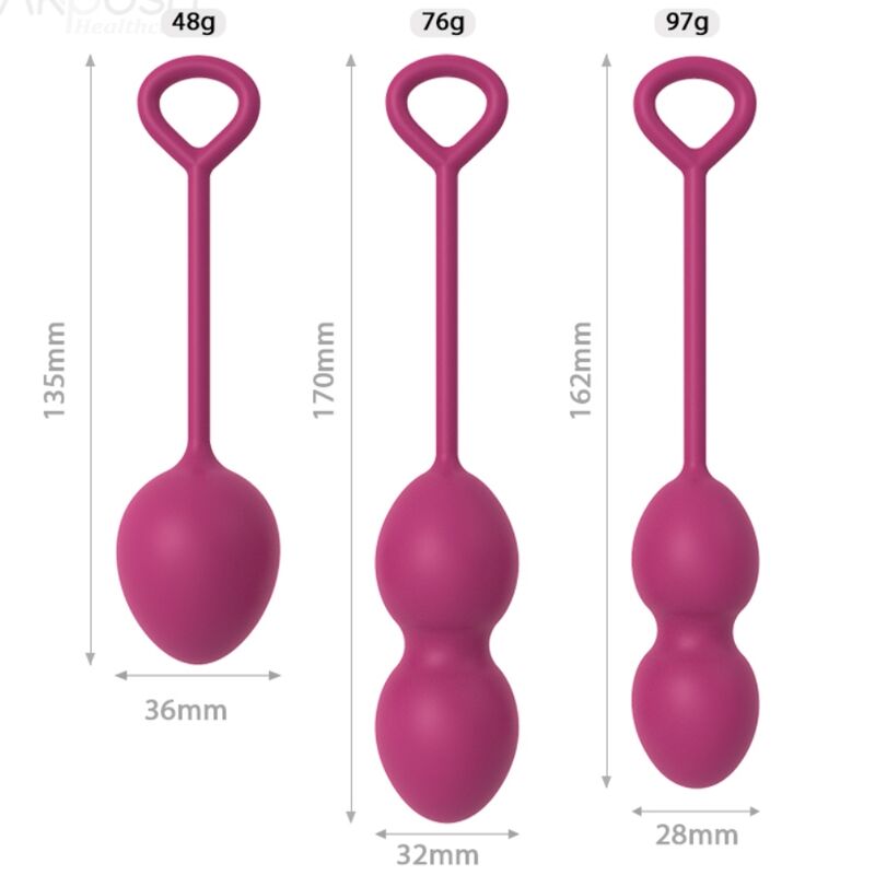 Armony Anabiosis vaginal dumbbell i burgundy med tre vikter