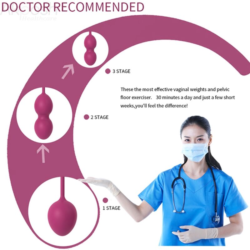 Armony Anabiosis vaginal dumbbell i burgundy med tre vikter