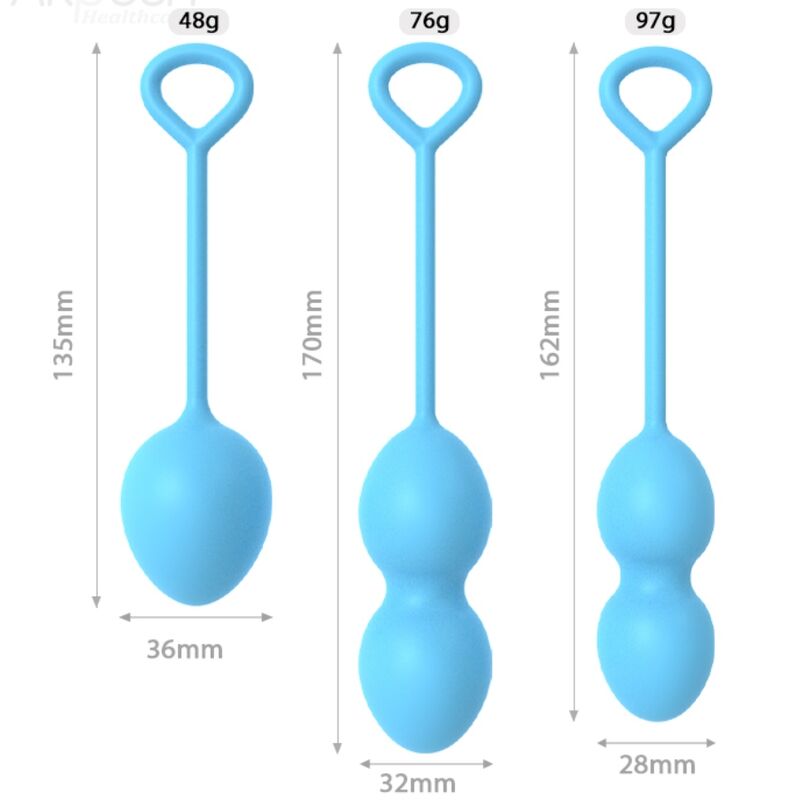 Armony Anabiosis vaginal dumbbell med tre vikter i blått