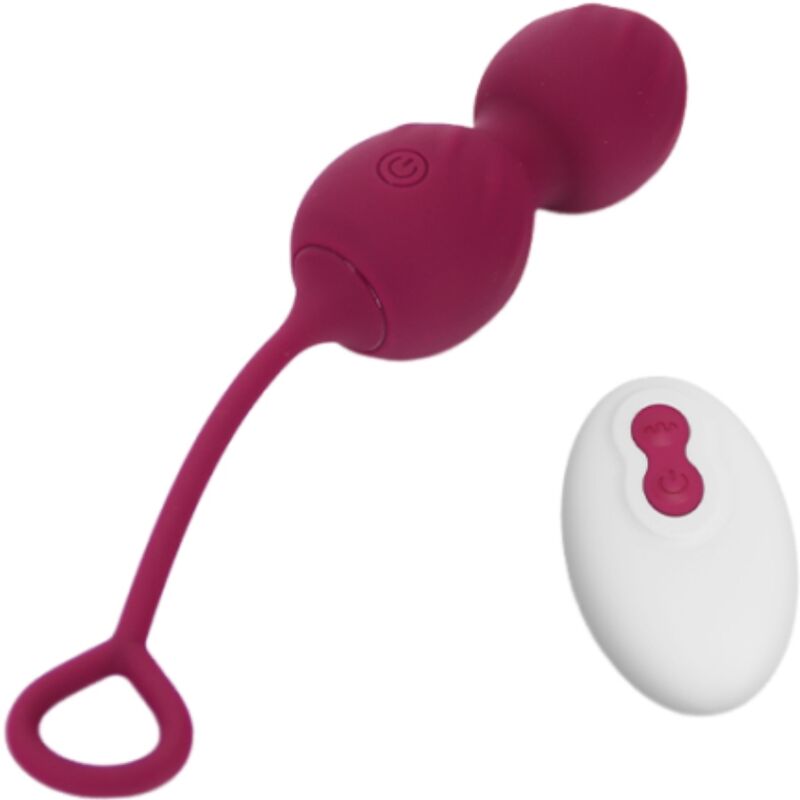 Armony Blossoms vaginal dumbbell med fjärrkontroll i mörkröd färg