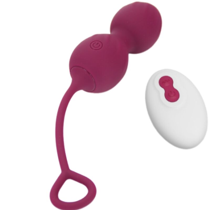 Armony Blossoms vaginal dumbbell med fjärrkontroll i mörkröd färg