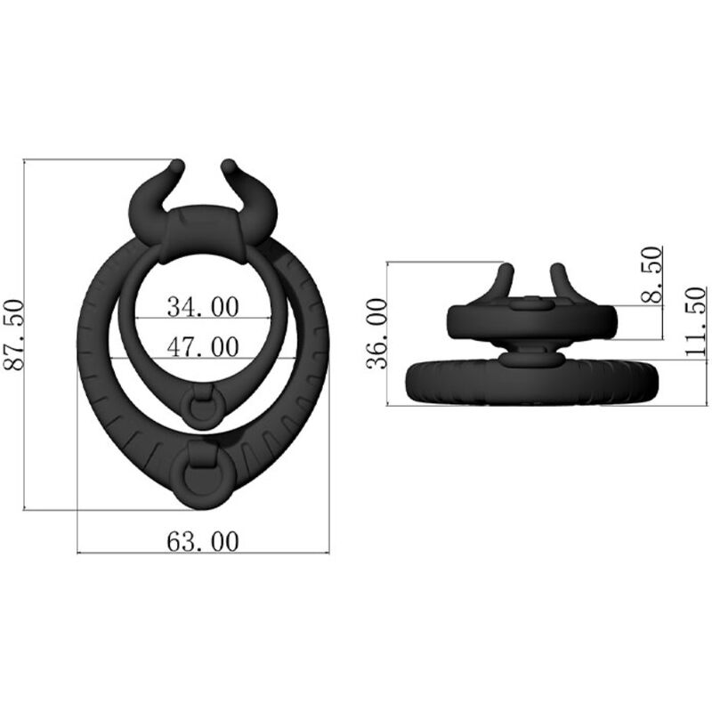 ARMONY BULL'S PASION RING BLACK