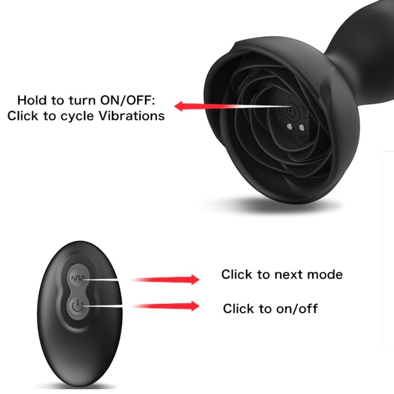 ARMONY analpluggvibrator med fjärrkontroll i svart