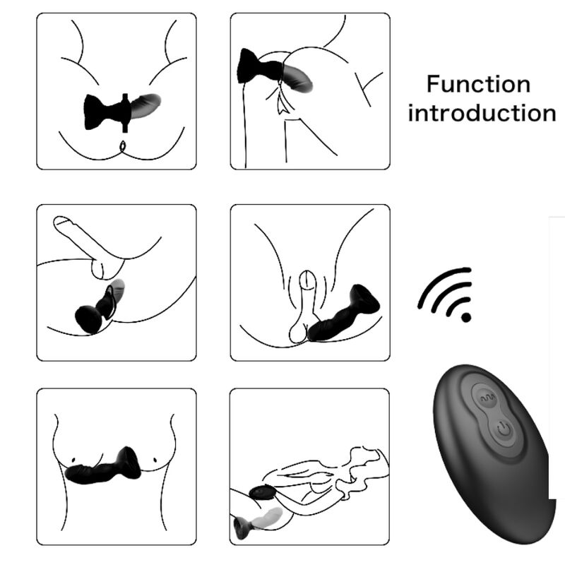 ARMONY analpluggvibrator med fjärrkontroll i svart