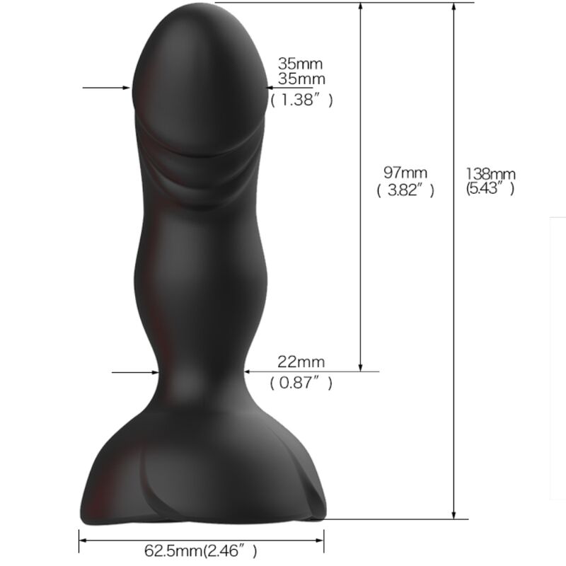 ARMONY analpluggvibrator med fjärrkontroll i svart