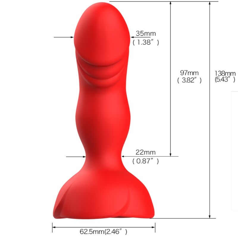 ARMONY analpluggvibrator med fjärrkontroll i röd färg