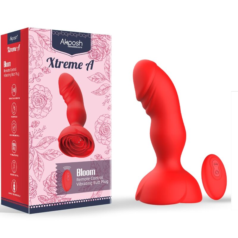 ARMONY analpluggvibrator med fjärrkontroll i röd färg