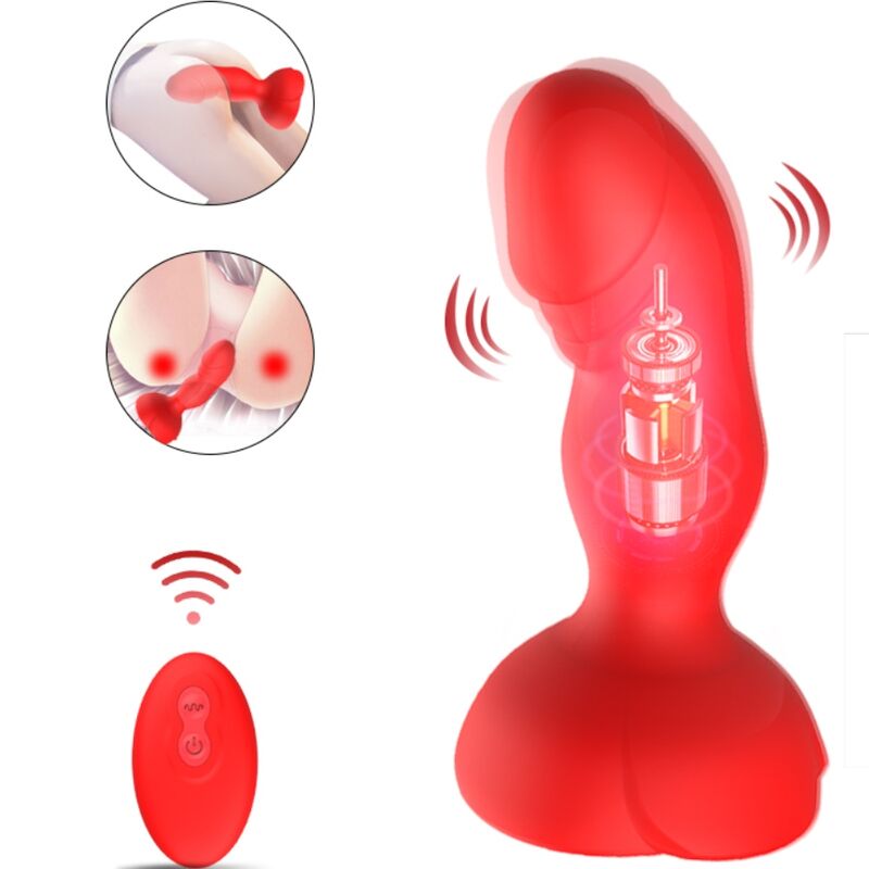 ARMONY analpluggvibrator med fjärrkontroll i röd färg