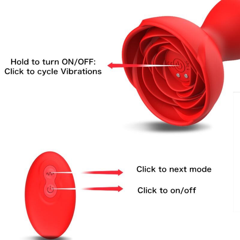ARMONY analpluggvibrator med fjärrkontroll i röd färg