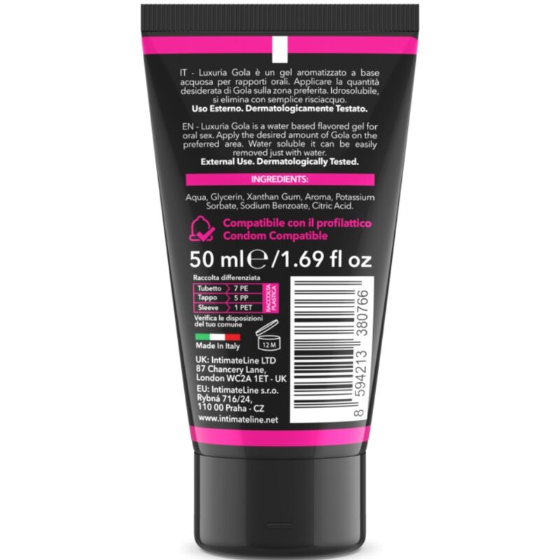 INTIMATELINE LUXURIA oral sex gel med kirs smak 50 ml