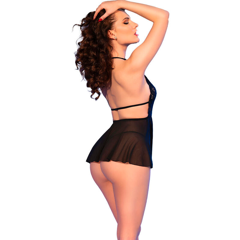 CHILIROSE CR 4720 Babydoll och Thong i svart