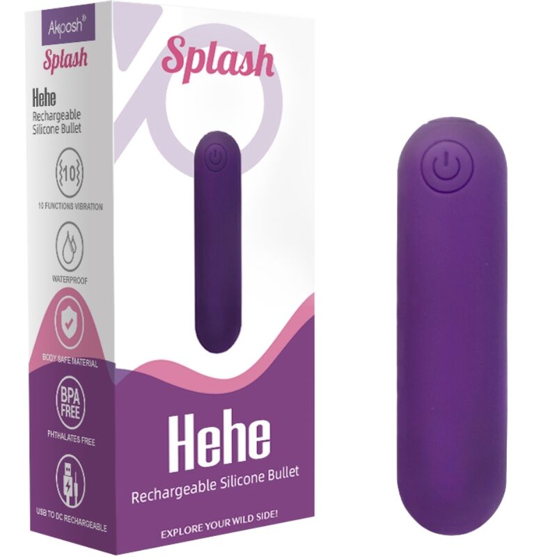 Lila ARMONY Splash Hehe vibratorbullet med 10 vibrationslägen