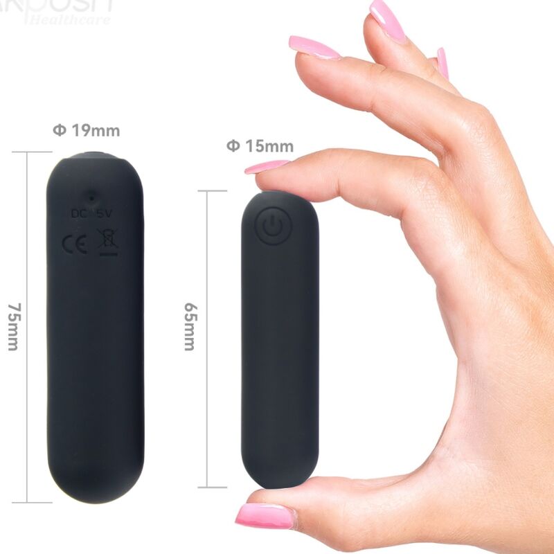 ARMONY - SPLASH HAHA VIBRATOR BULLET SILIKON 10 VIBRATIONER 75 X 19 CM SVART