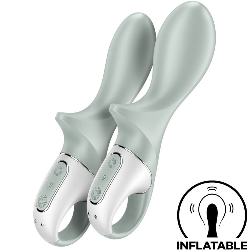 Satisfyer Air Pump Booty 3 uppblåsbar analvibrator i grågrön