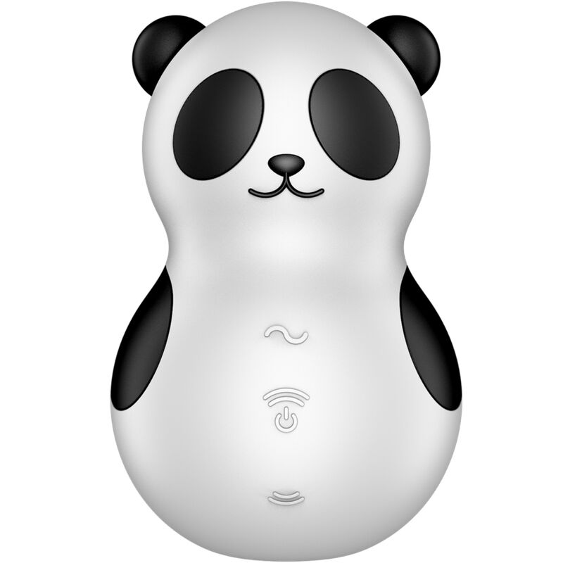 Satisfyer Pocket Panda stimulator och vibrator i svart och vitt