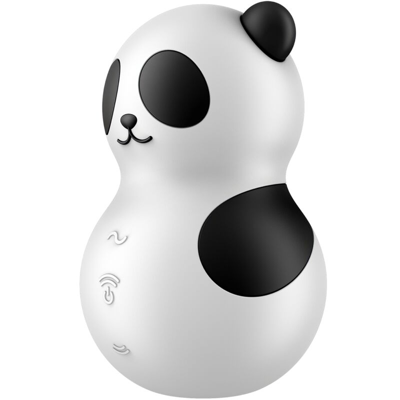 Satisfyer Pocket Panda stimulator och vibrator i svart och vitt