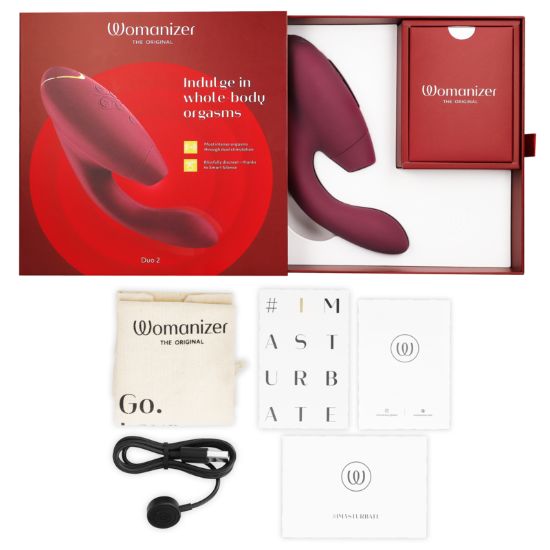 Womanizer DUO 2 stimulator i bordeauxfärg