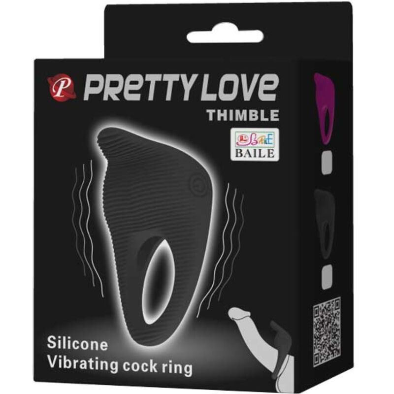 Pretty Love Thimble vibratorring i svart