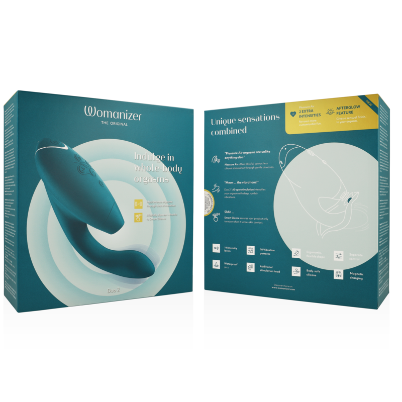 Womanizer DUO 2 stimulator i blå petrolfärg
