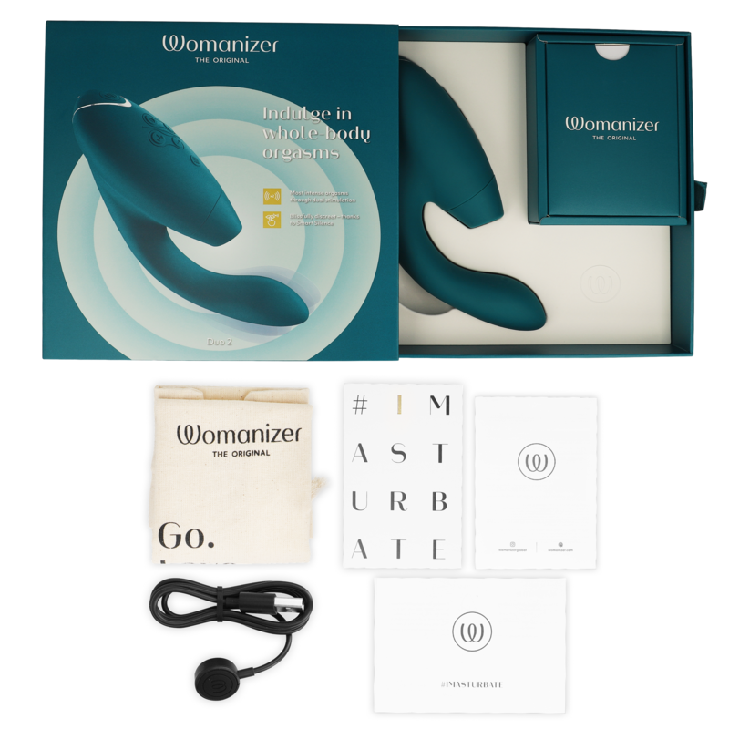 Womanizer DUO 2 stimulator i blå petrolfärg