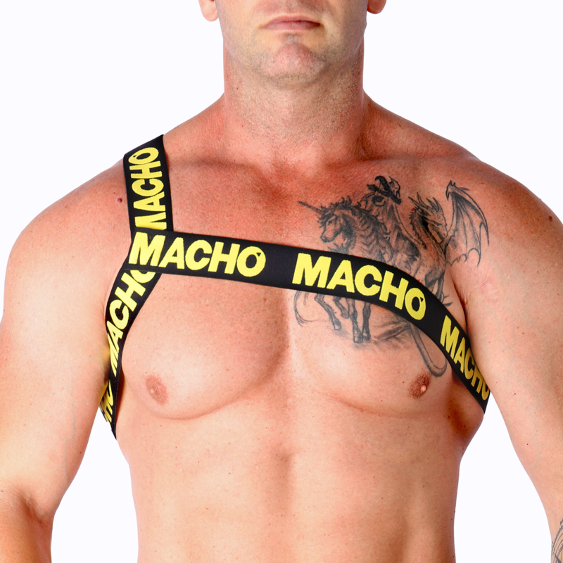 Macho Roman Harness i gult, storlek L/XL
