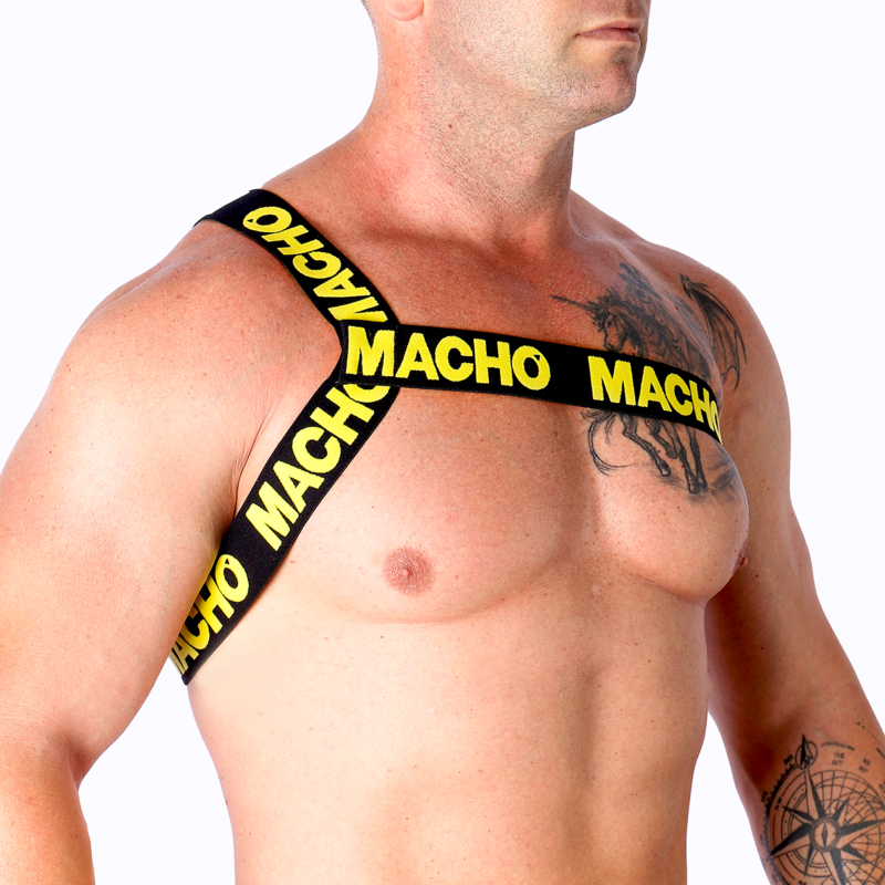 Macho Roman Harness i gult, storlek L/XL