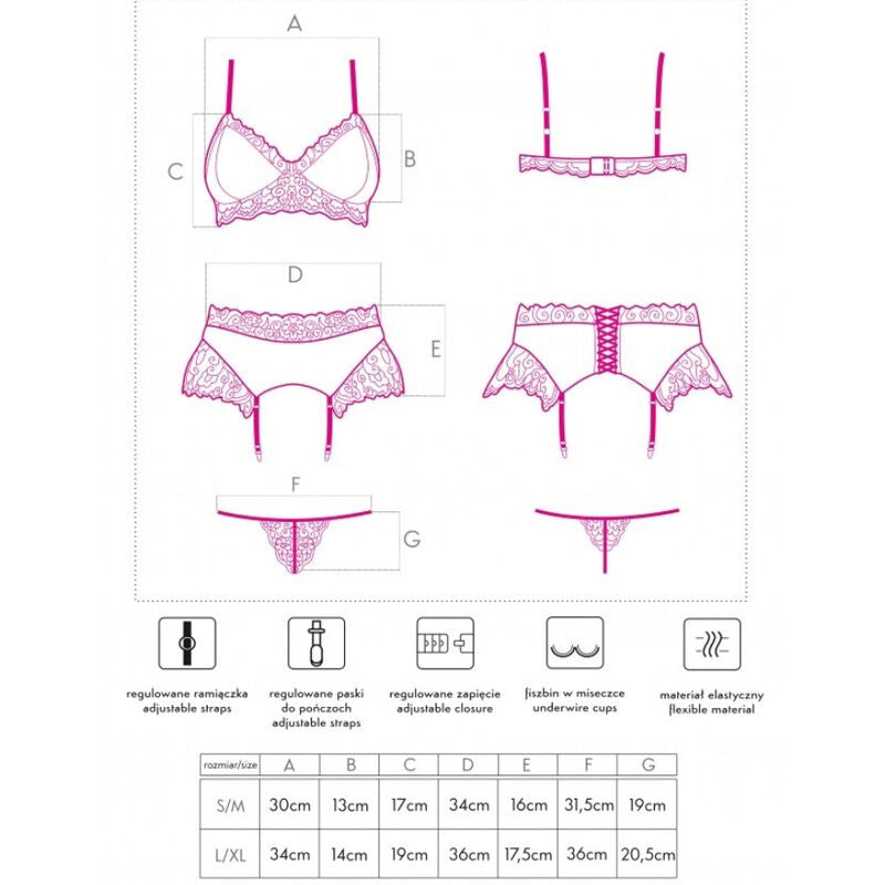 LIVCO CORSETTI FASHION - NAHIR LC 20214 BH + TROSOR + STRUMPBAND S/M
