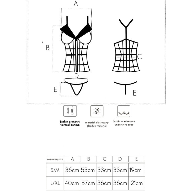 LIVCO CORSETTI FASHION korsett och tanga set S/M