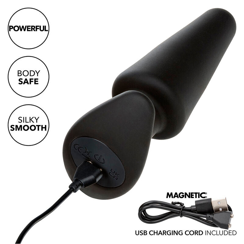 Rock Bottom Tapered Anal Plug med 10 vibrationslägen i svart silikon