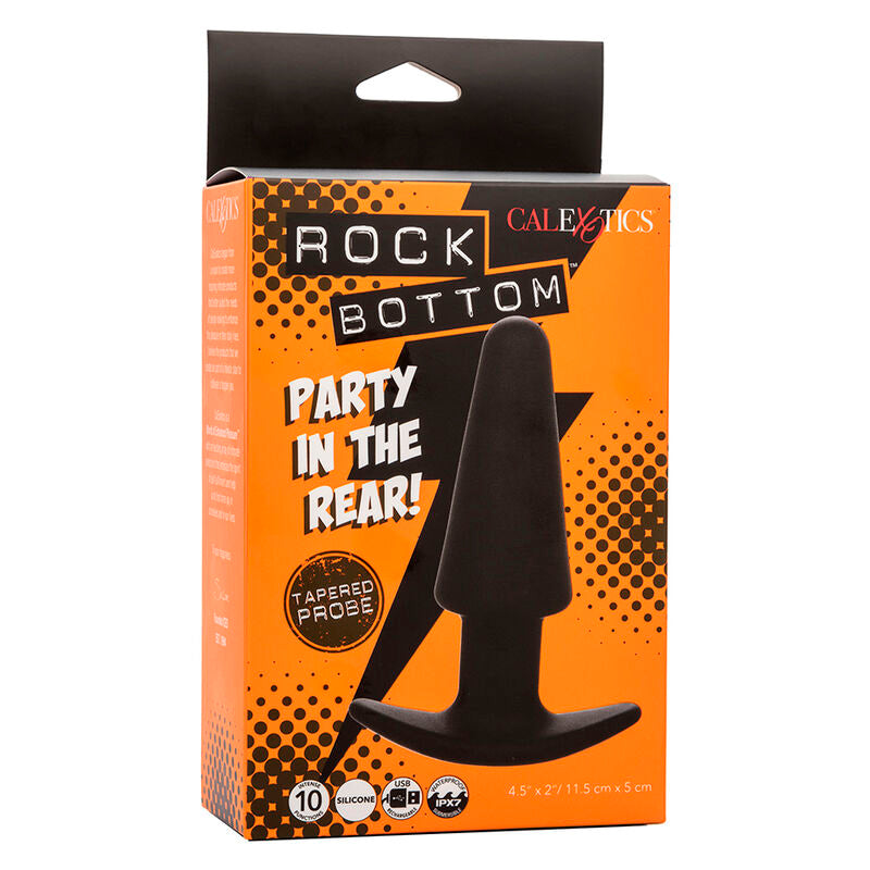 Rock Bottom Tapered Anal Plug med 10 vibrationslägen i svart silikon