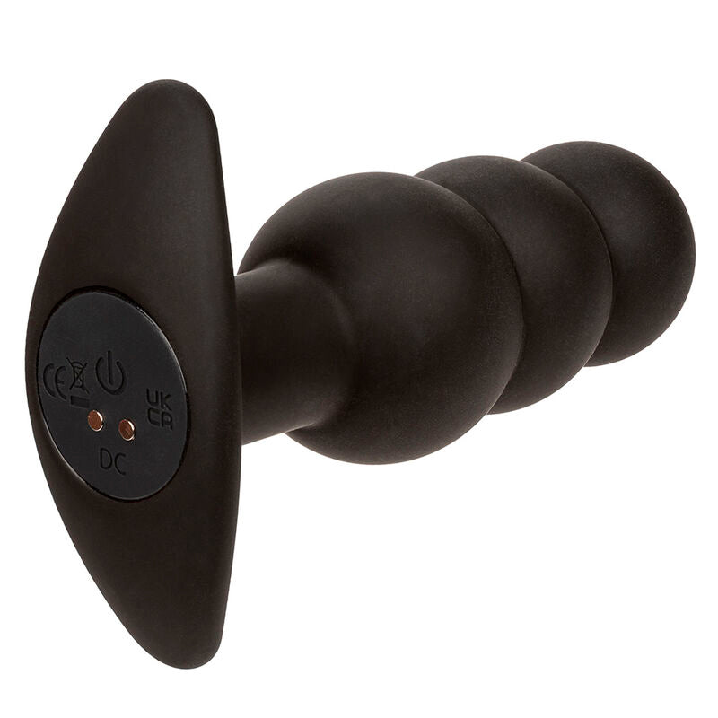 CALEXOTICS - ROCK BOTTOM BEADED ANAL PLUG 10 VIBRATIONER SILIKON SVART