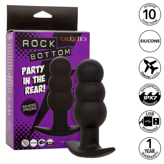 Rock Bottom Beaded Anal Plug i svart silikon