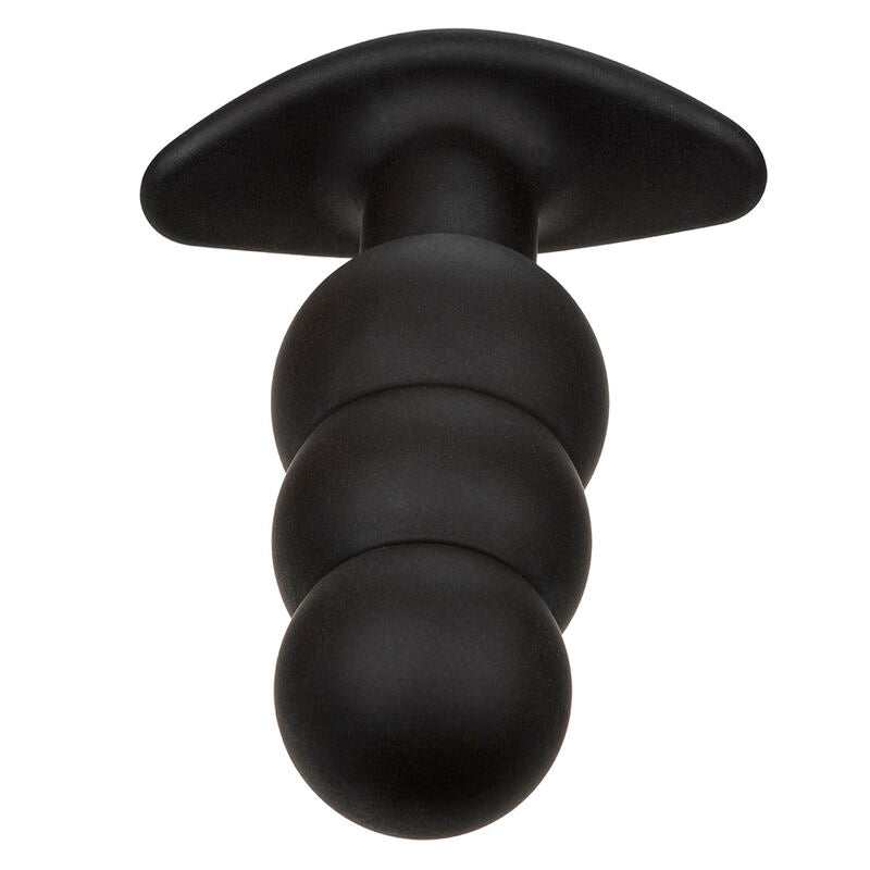 CALEXOTICS - ROCK BOTTOM BEADED ANAL PLUG 10 VIBRATIONER SILIKON SVART