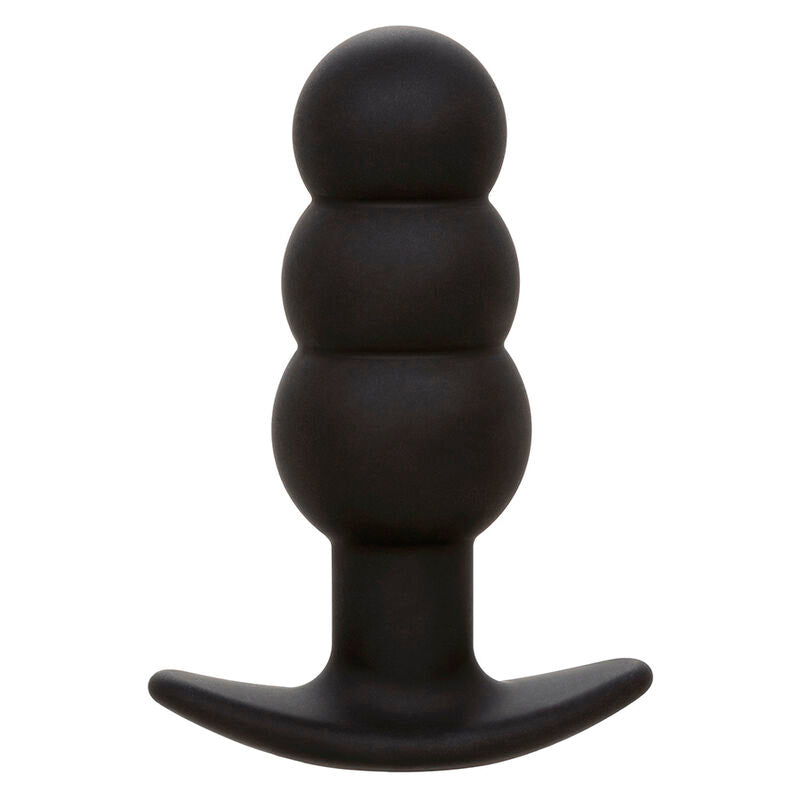 CALEXOTICS - ROCK BOTTOM BEADED ANAL PLUG 10 VIBRATIONER SILIKON SVART