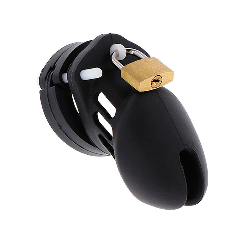 HIDDEN DESIRE Extreme Chastity Cock Cage i silikon, svart, storlek S
