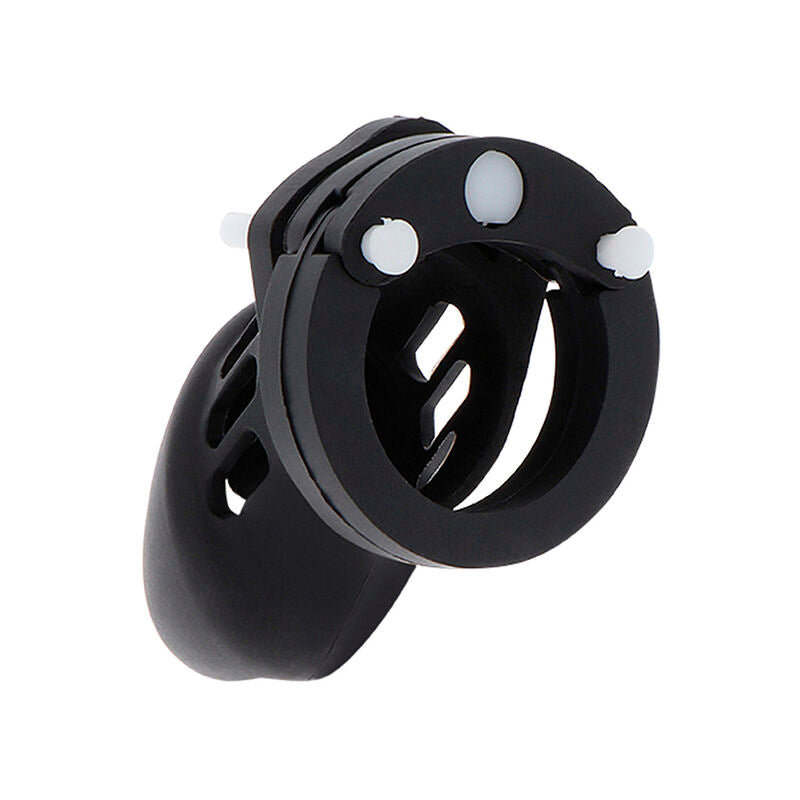 HIDDEN DESIRE Extreme Chastity Cock Cage i silikon, svart, storlek S