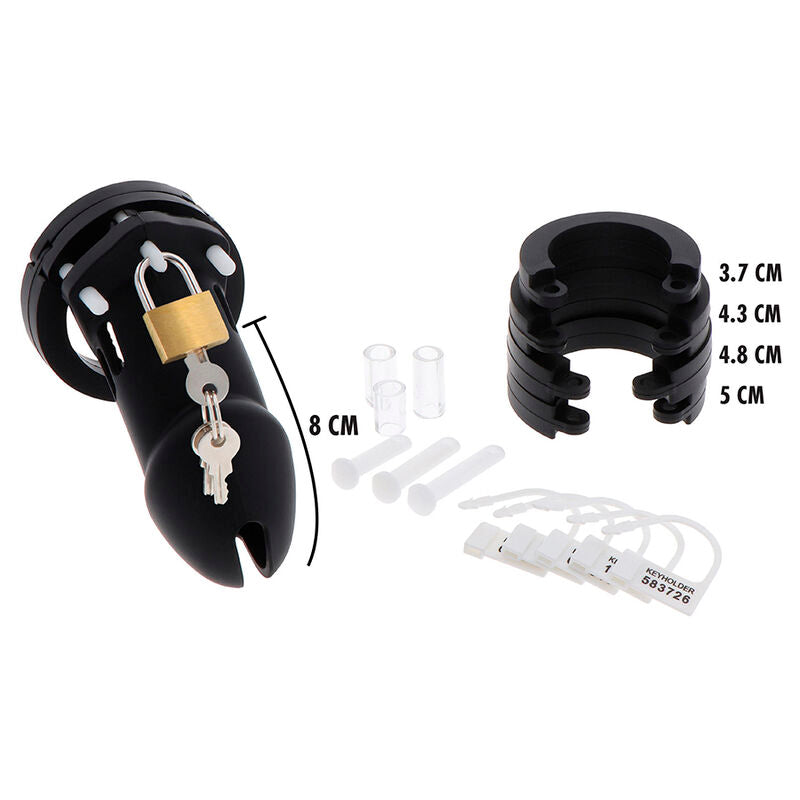 HIDDEN DESIRE Extreme Chastity Cage i silikon, svart, storlek L
