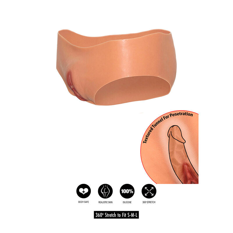 HIDDEN DESIRE - ALTER EGO Öppen Vagina Brief Låg Midja Köttfärgad