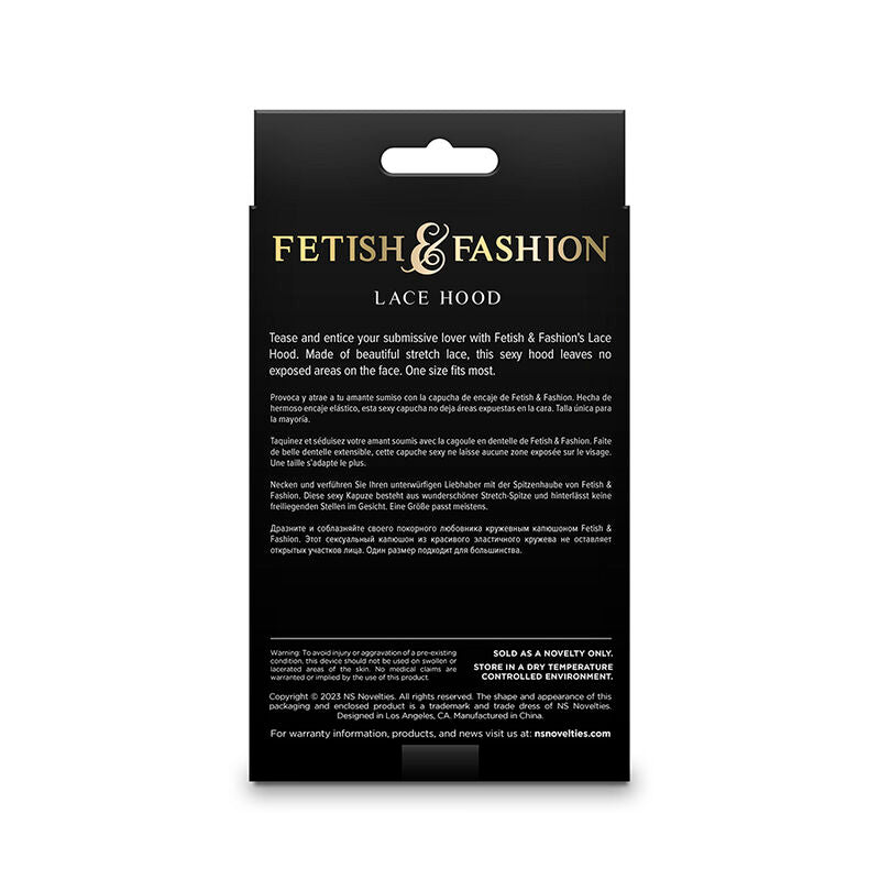 Fetish & Fashion Lace Hood i svart