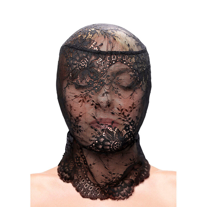 Fetish & Fashion Lace Hood i svart