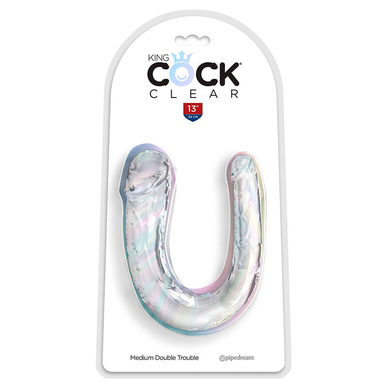 King Cock Clear Double Trouble Dildo 33 cm