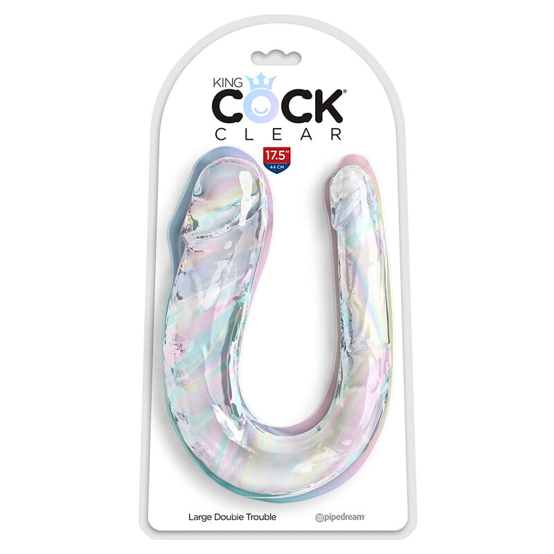 King Cock Clear Double Trouble Dildo 44 cm