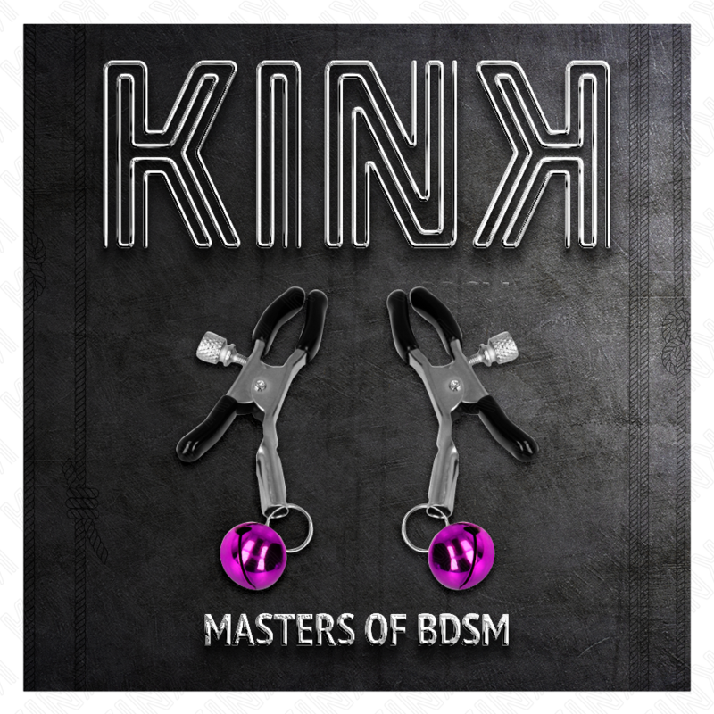 KINK lila nipple clamp med klocka 6 cm