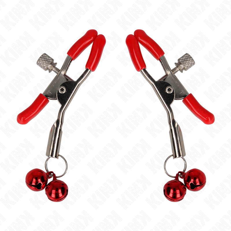KINK - RÖD DUBBELKLOCKA NIPPLE CLAMP RÖD 6 CM