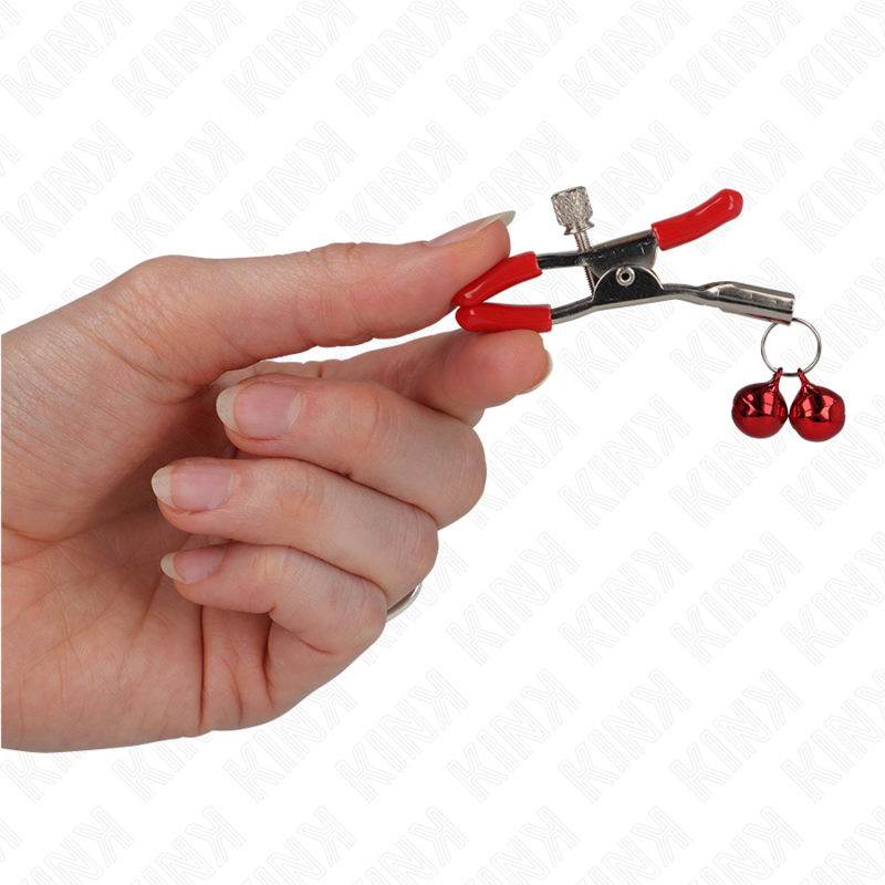 KINK - RÖD DUBBELKLOCKA NIPPLE CLAMP RÖD 6 CM
