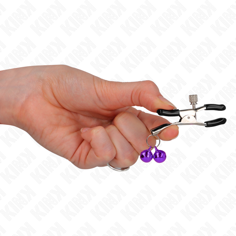 KINK - Dubbelklocka Nipple Clamp Lila 6 cm